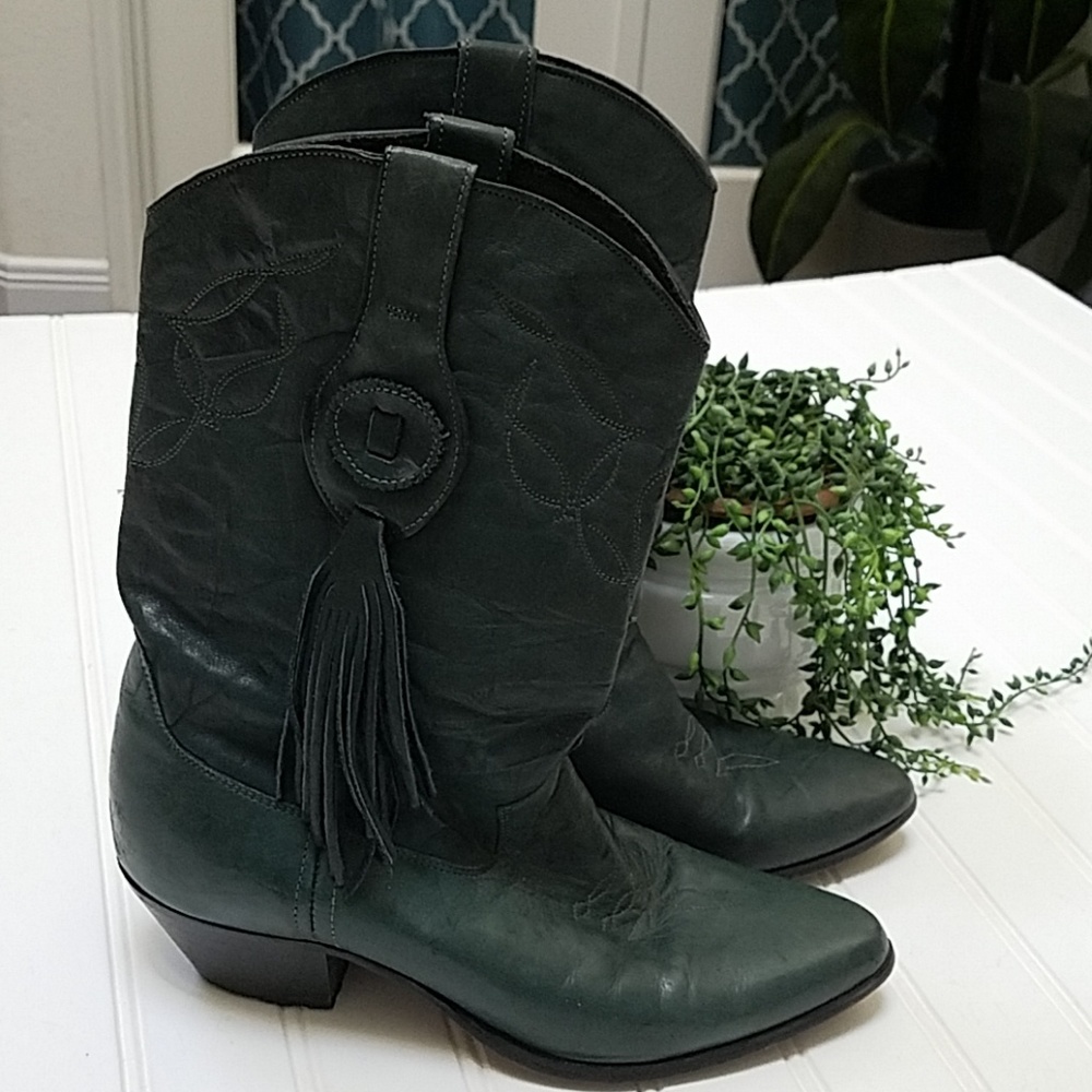 Vintage Laredo boots- beautiful deep green! RARE!